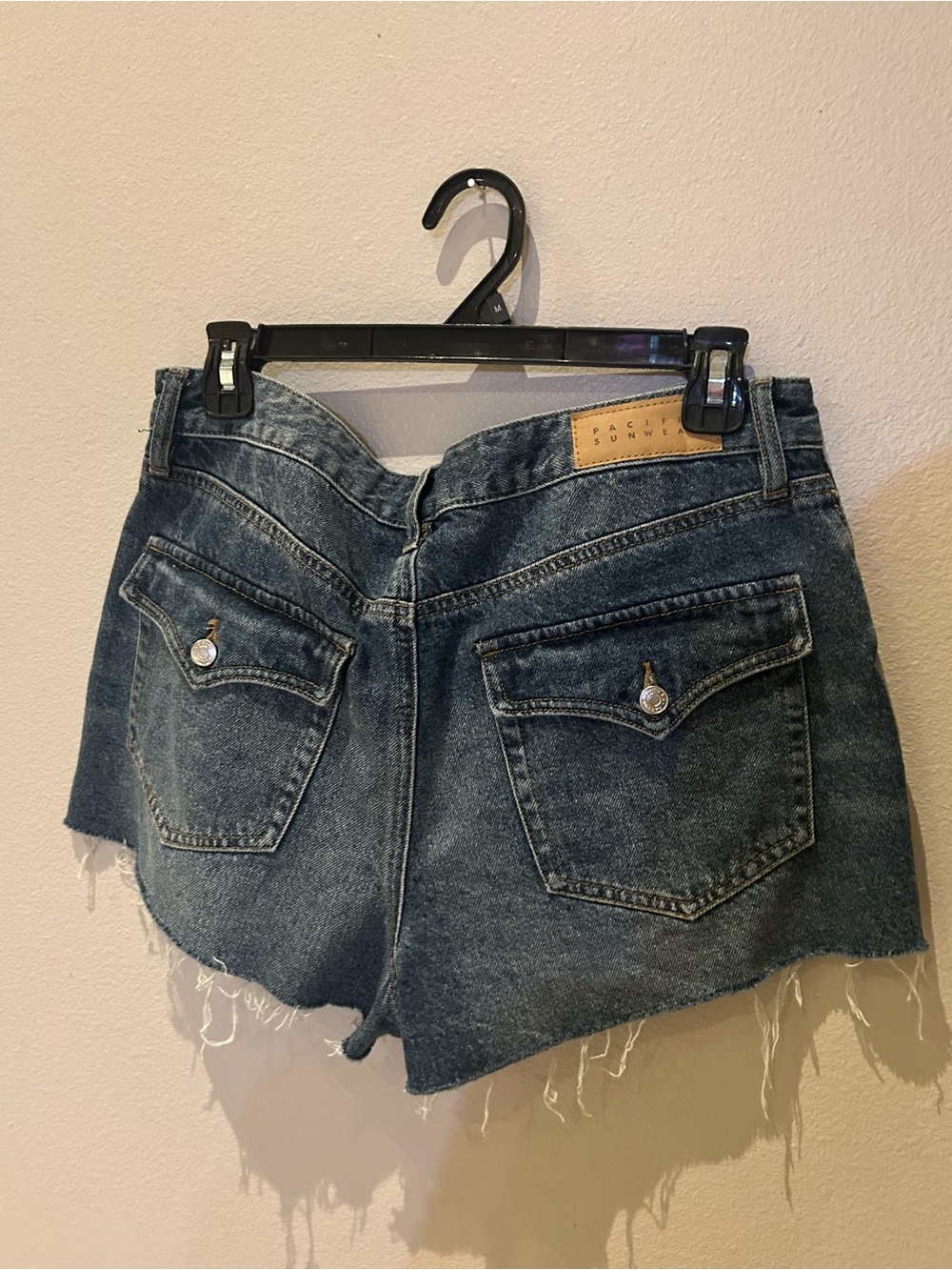 PacSun Dark Blue Distressed Denim Cutoff Shorts
